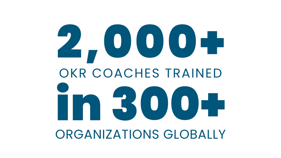2,000+ OKR coaches trained in 300+ organizations globally